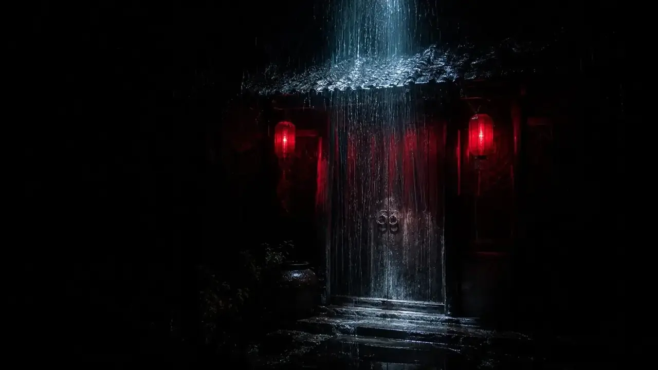 雨夜第七位访客短剧主视觉海报